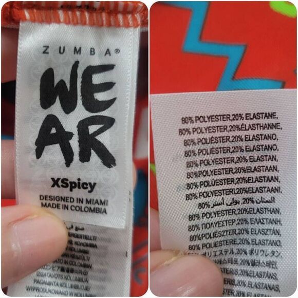 Zumba Fuego High Waisted Leggings Cha Cherry Size XS (E040) - Picture 6 of 7